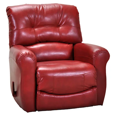 Contemporary Rocker Recliner with Tufted Back Accent